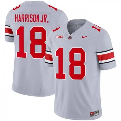 Men's NCAA Ohio State Buckeyes Marvin Harrison Jr. #18 College Stitched 2023 Alternate Grey Football Jersey YI20T24YW